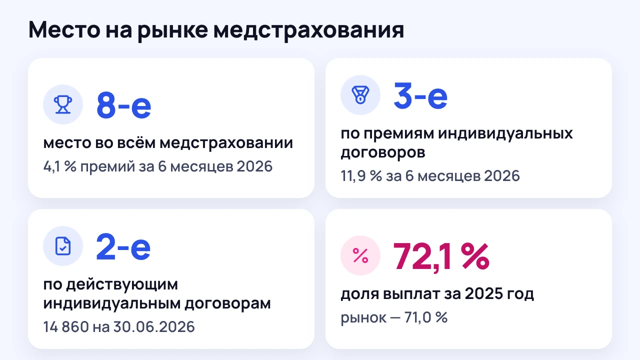 Схема: восьмое место в медстраховании и второе по числу индивидуальных договоров